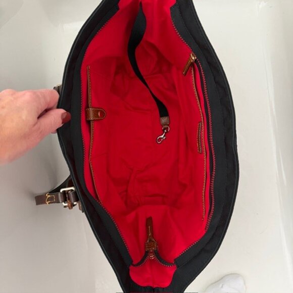 DOONEY and BOURKE Black Nylon Pocket Shopper Tote Bag XL - Picture 9 of 13